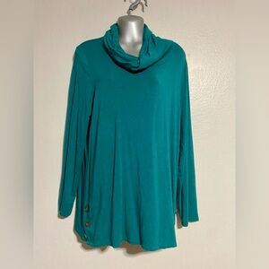 Chico's Teal Cowl Neck Top